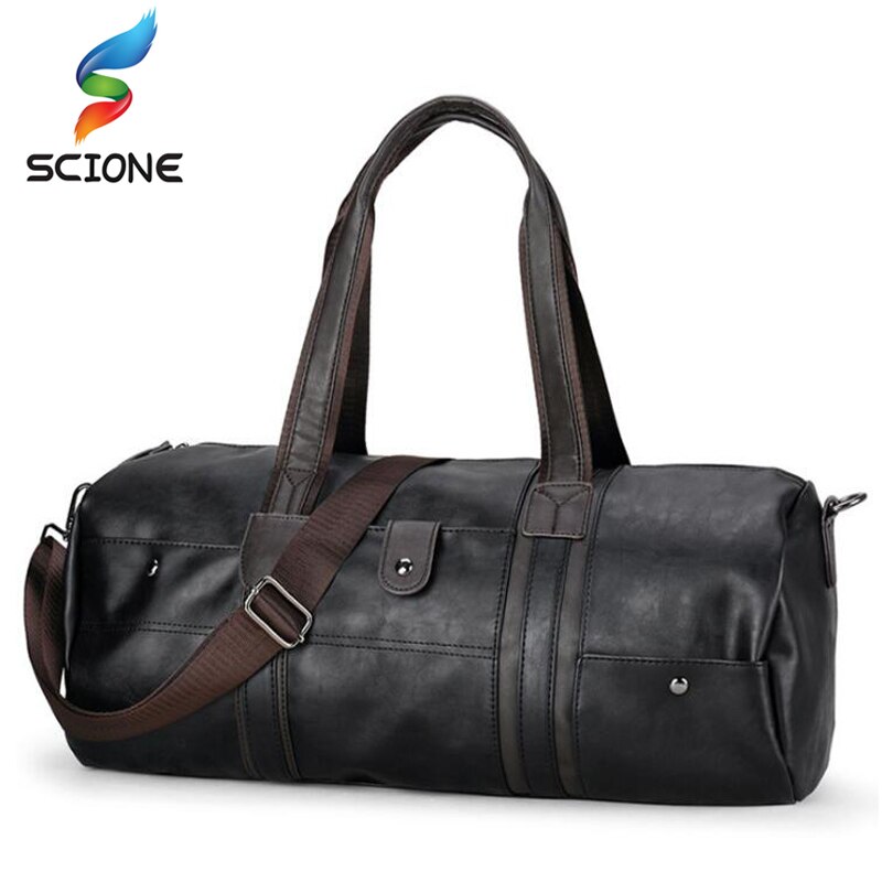 Outdoor sporttassen top pu leer sportschool fitness training schoudertassen heren reistassen crossbody tas heren reistassen