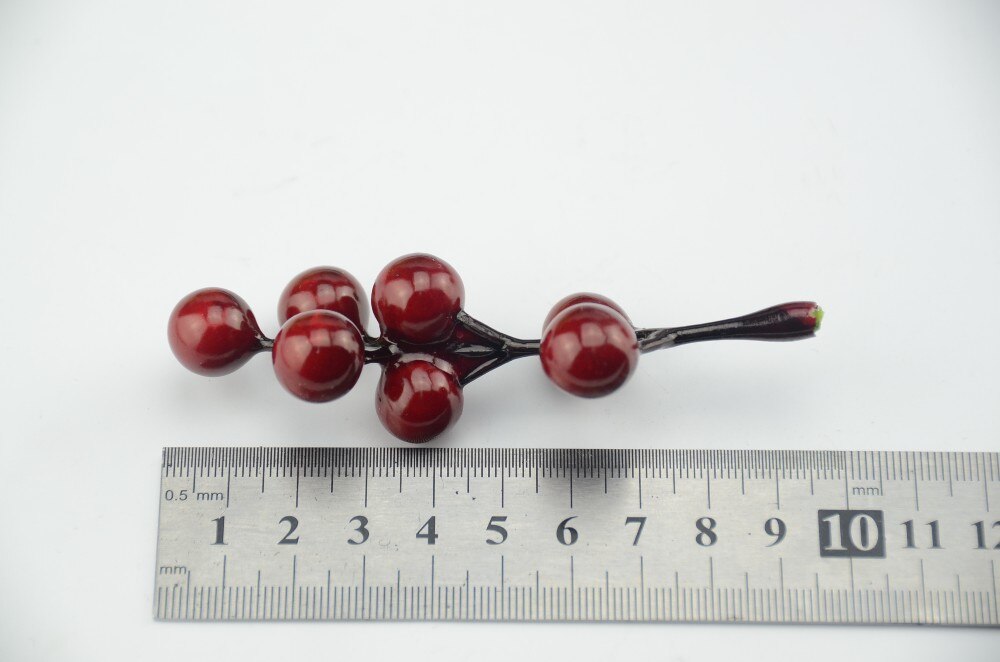 15pcs mini Artificial Fruit Foam Berries Flower Red Cherry For Wedding Decoration Simulation Pomegranate DIY Christmas Crafts