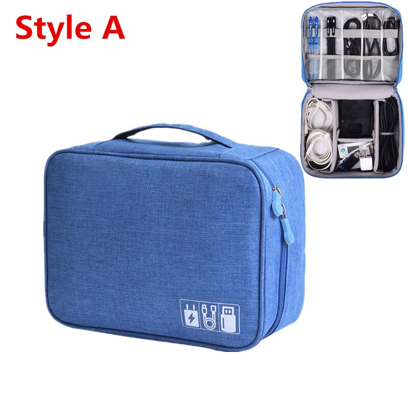 Electronics Organizer Bag - Portable Digital USB Gadget Case - Travel Charger Holder