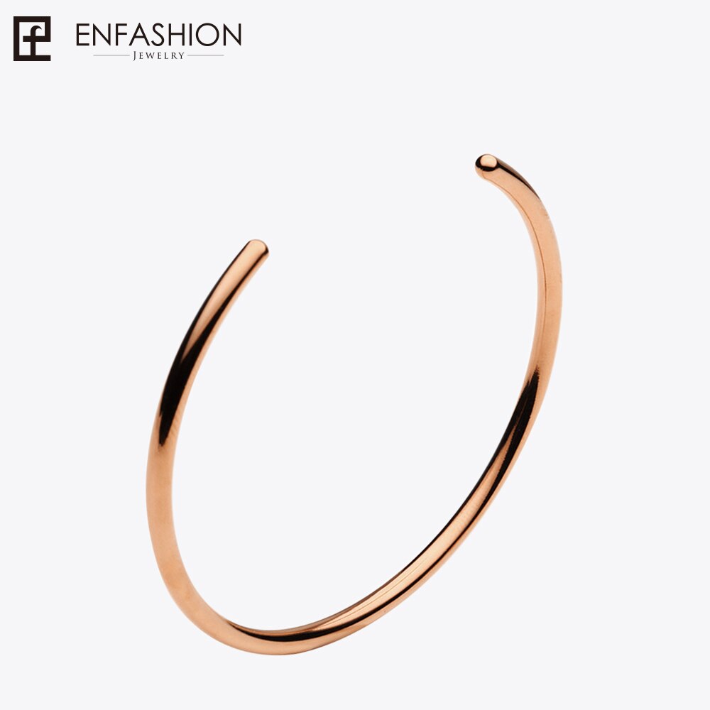 Enfashion Grund Manschette Armbinde Manchette Gold farbe edelstahl Armreif Armbinde Für Frauen und Männer Armbänder Armreifen Pulseiras: Rose Gold Farbe