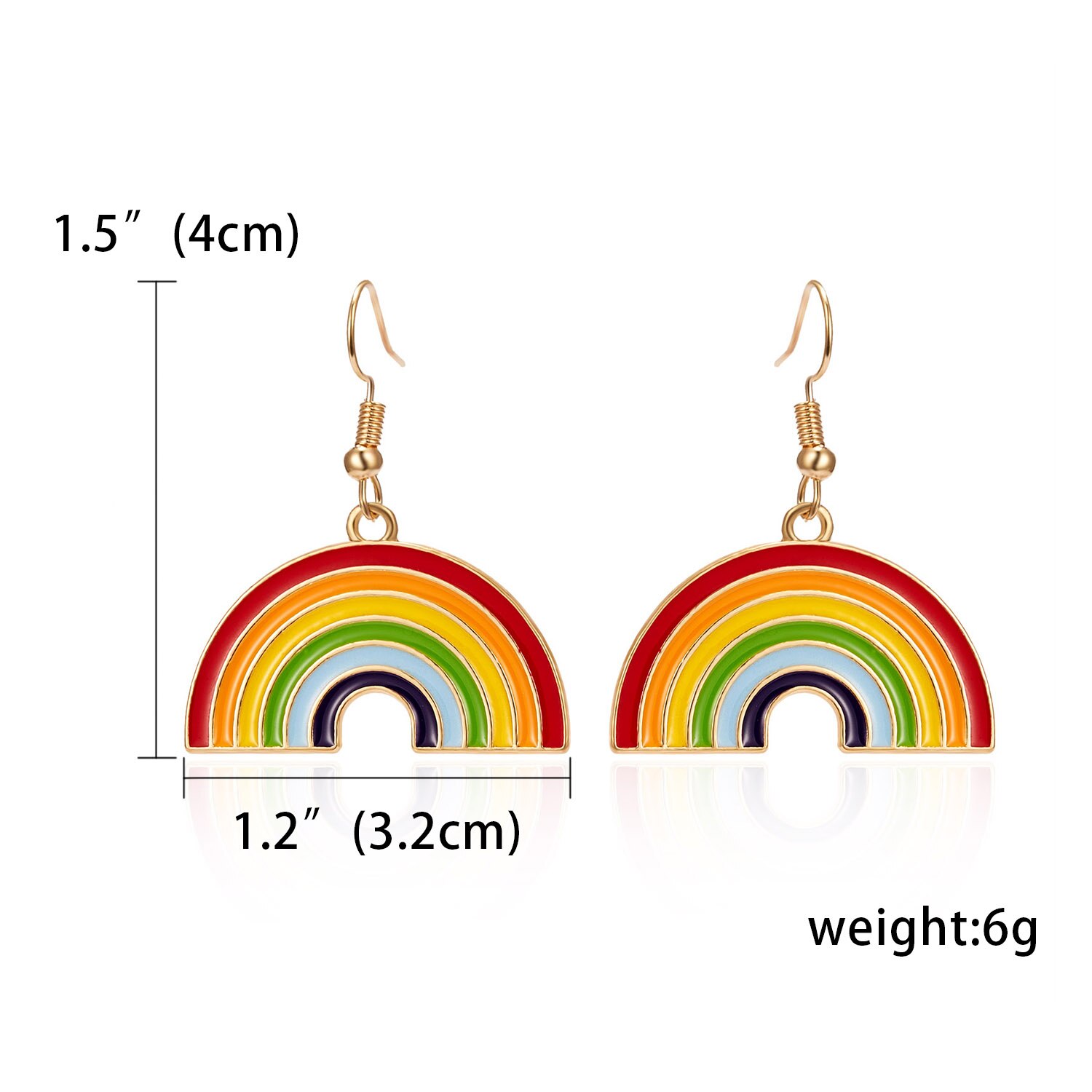 Rinhoo Leuke Regenboog Dangle Oorbellen Voor Vrouwen Pendientes Sieraden Eenvoudige Meisjes Brincos Kleurrijke Lgbt Rainbow Charm Oorbellen