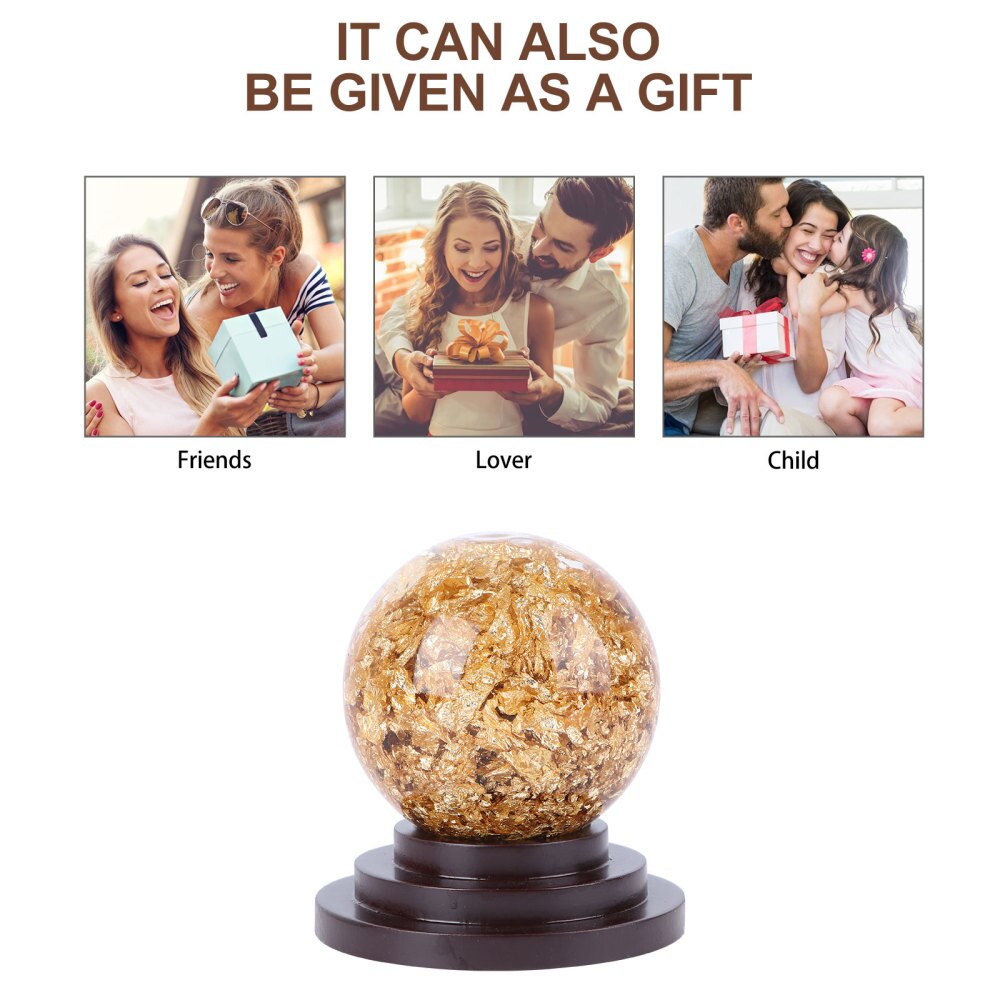 1Pc Crystal Ball Decor Desktop Crystal Ball Ornament Decoratieve Craft (Golden)