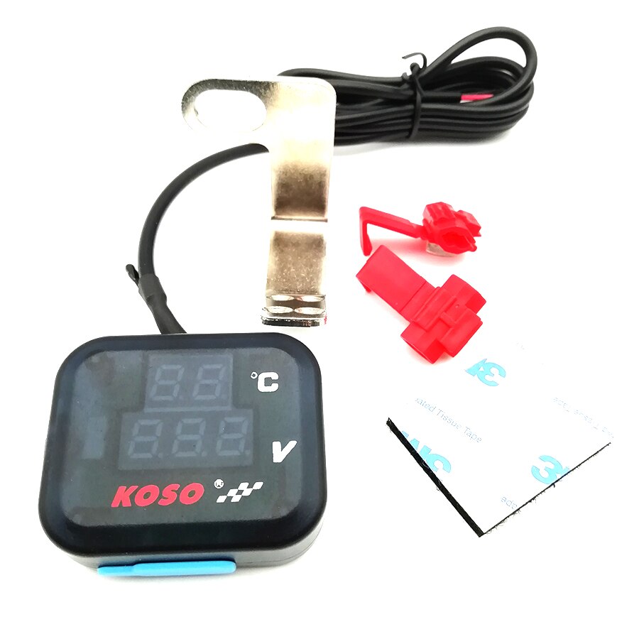 12V Motorrad Thermometer Wasser Temp Meter Voltmeter mit USB Hafen