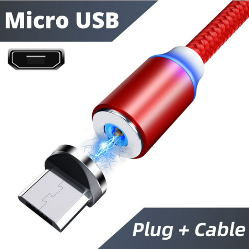 doprowadziło magnetyczny kabel USB 2.4A szybkie ładowanie typ C kabel magnetyczna ładowarka ładowanie danych kabel mikro USB kabel robić telefonu komórkowego kabel USB: czarny
