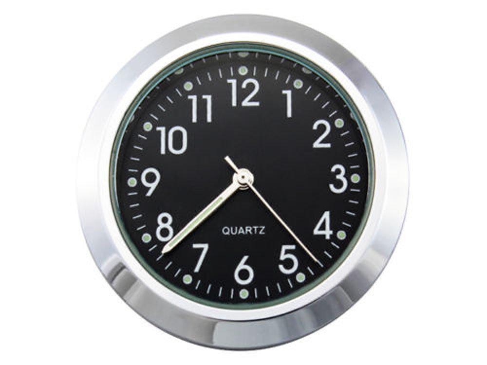 22-25MM Motorrad Lenker Uhr Thermometer Moto Lenker Montieren Zifferblatt Uhr Uhr Thermometer Temp Gauga für Yamaha Kawasaki: Schwarz Uhr Uhr