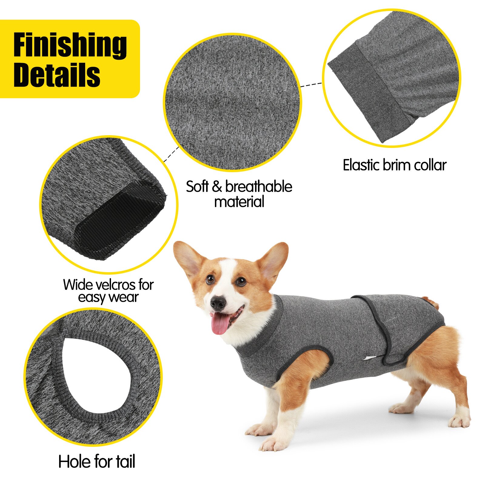 Recovery Suit For Untrained Puppies After Surgery Wear Prevent Licking Dog Surgery Recovery Suit With Washable Dog Diapers
