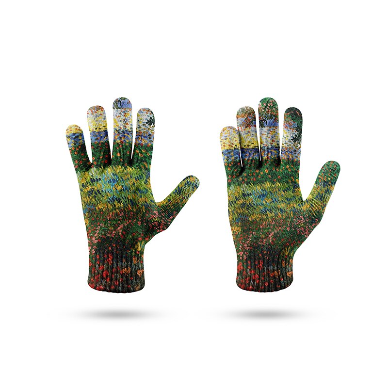 3d print heren en dames winter ski handschoenen outdoor rijden touchscreen wanten dames dikke warme stretch gebreide handschoenen: Stijl 10