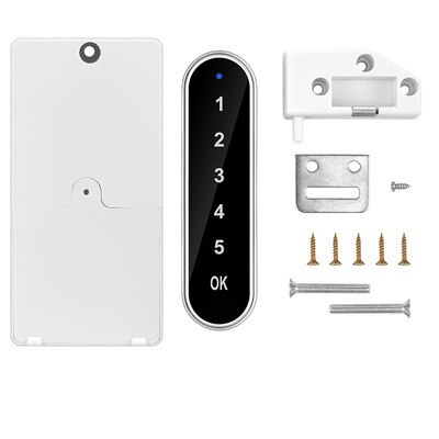 Fingerprint Smart Cabinet Lock Password Drawer Office File Smart Lock Digits Electronic Smart Door Lock AA Battery USB Backup: Password