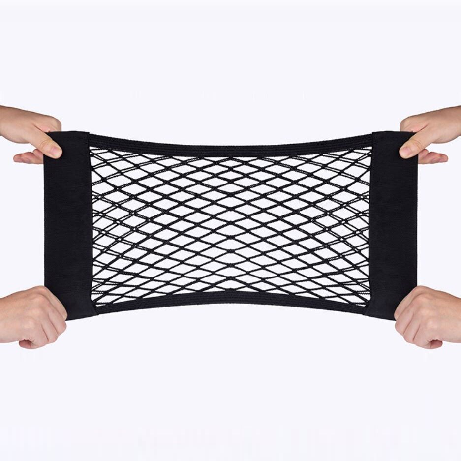 Klittenband sedan kofferbak organizer achterbank rugleuning bagagenet flexibele nylon auto opbergruimte muursticker tas auto accessoires