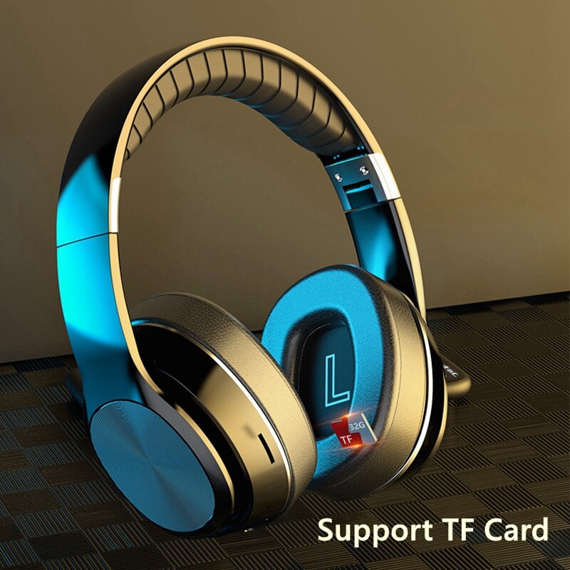 PC TV Laptop Wireless Gamer Headphones with Mic 8D Stereo 500mAh Gaming Headset Music Helmet with Bluetooth USB AUX Transmitter