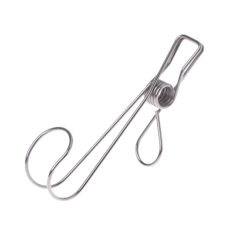 Portable Laundry Hook Stainless Steel Hanging Clothes Peg Pin Boot Shoes Hanger Holder Clip Photo Postcard Picture Clamp Office