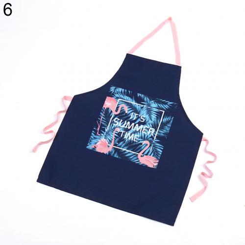 Stofbestendig Flamingo Bloemenprint Mouwloze Cafe Overkleding Keukenschort