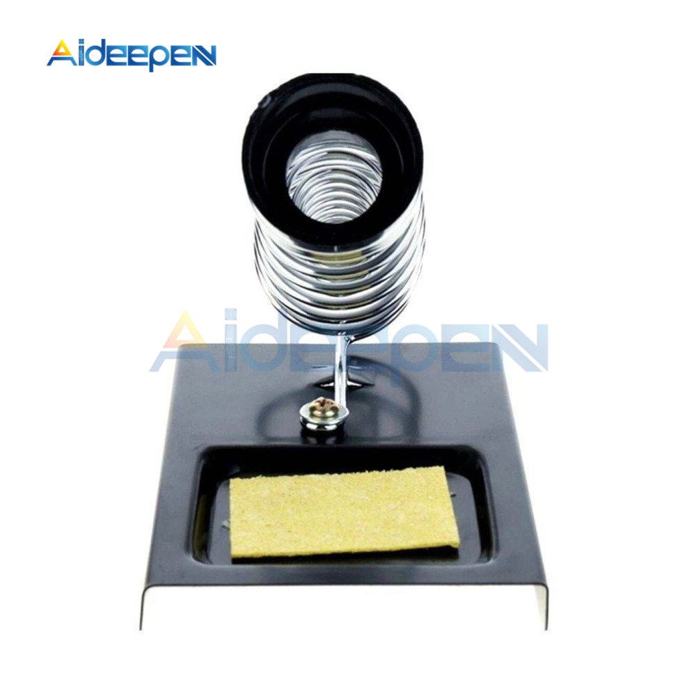 Soporte de soldadura de hierro Universal, resorte de Base de Metal para soldar, soporte de hierro, Base protectora de seguridad + esponja para soldador