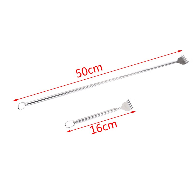 Portable Adjustable Size Telescopic Back Scratcher Itch Stainless Steel Telescopic Pen Clip Scratch Massage Tool 1pcs