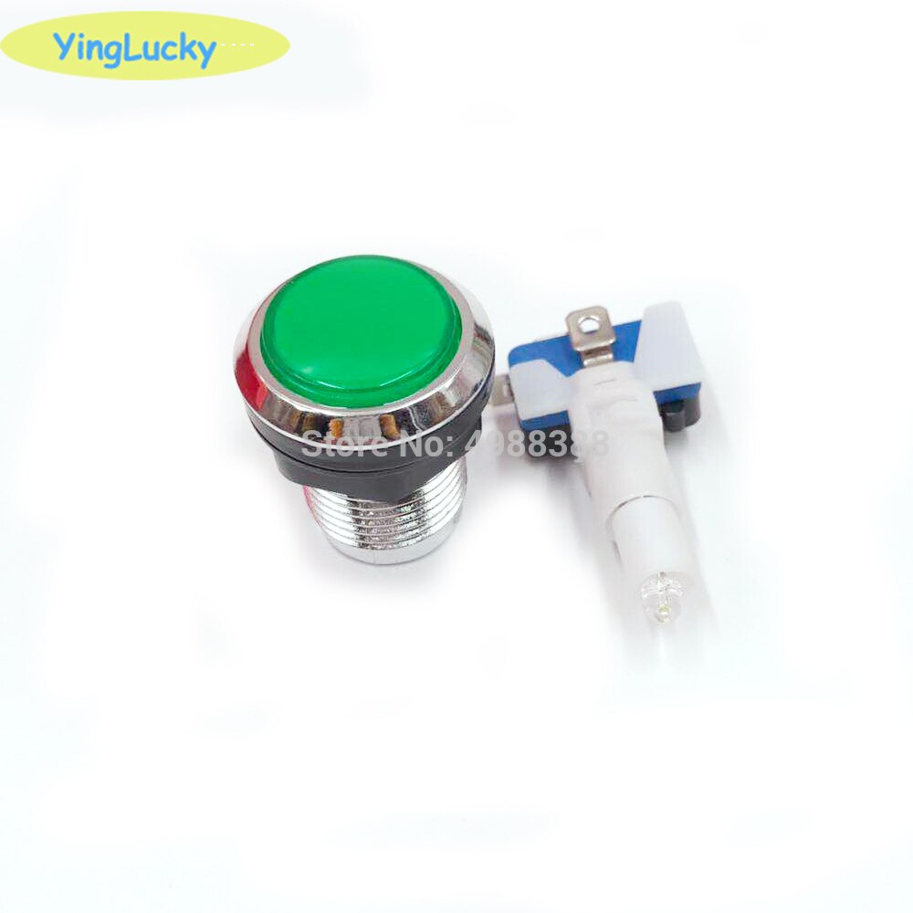 33mm Drukknop Arcade Knop Led Micro Schakelaar Momentary Verlichte 12 v Knop Schakelaar