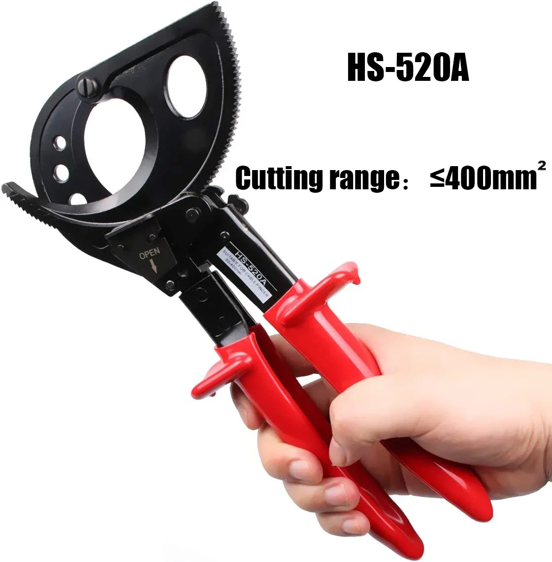 Cable Cutter Heavy Duty Aluminum Copper Ratchet Wire Cutter up to 400mm² HS-520A: Orange