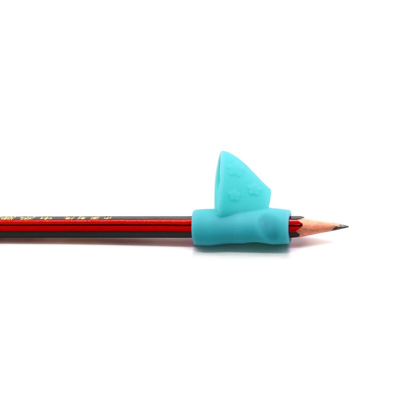 3 unids/set Portalápices para niños herramientas de silicona de dos dedos herramientas de corrección ergonómica de la postura agarre del lápiz agarre de la ayuda para escribir: Blue