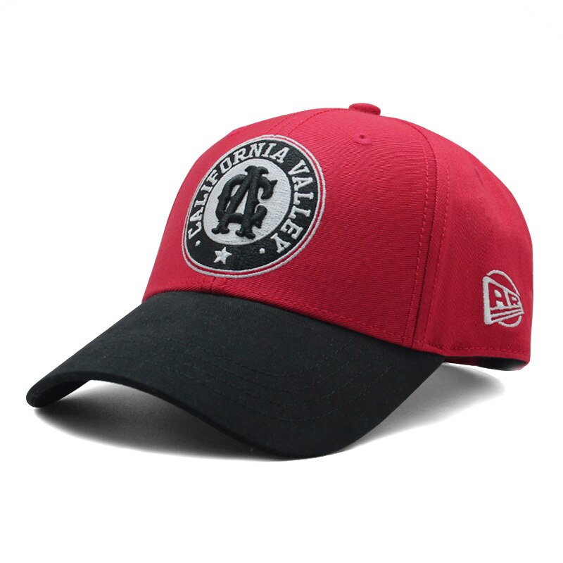 Amerikansk bomuld brev broderi cap personlighed hip hop baseball kasketter mænd og kvinder afslappet vilde hat udendørs sport hatte: Sort rød