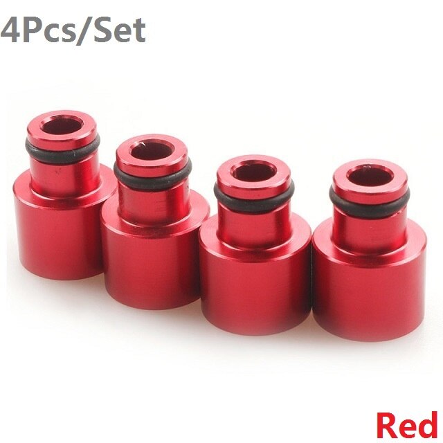 4Pcs/Set Aluminum Injector Adapter Fuel Hat Nozzle Modified Auto Parts Dedicated Universal Tools 2020NEW Car-styling Parts Tools: Red