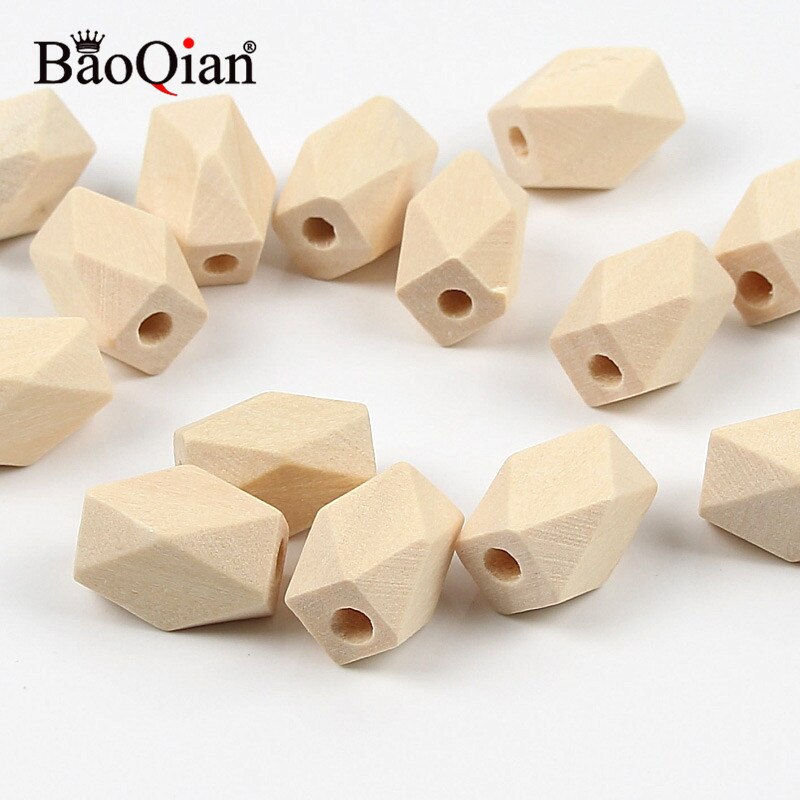 10 stk naturlige ufærdige lange geometriske blyfri træperler til smykker, der gør diy børn til at tænde træhåndværk