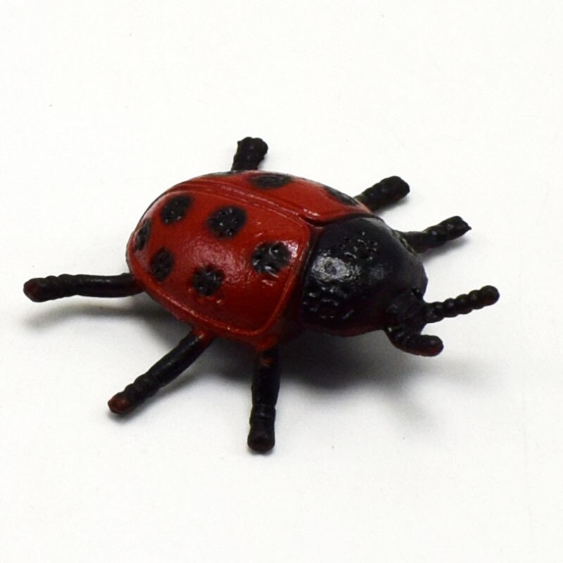 10Pcs/lot PVC Simulation Ladybug Toy Lifelike insect Biology Learning tools kids little April Fool's Day Frightening toys