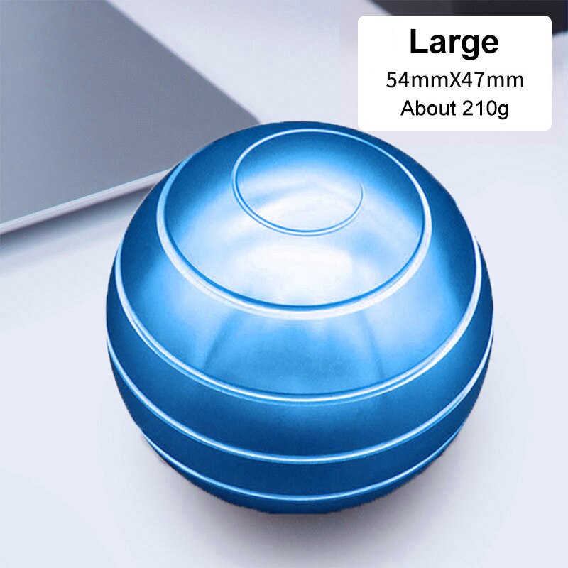 38/45/54mm Mini Desktop Stress Relief Toy Revolving Decompression Ball Desk Office Decor Art Toy Rotary Tabletop Ball for Kids: L Blue