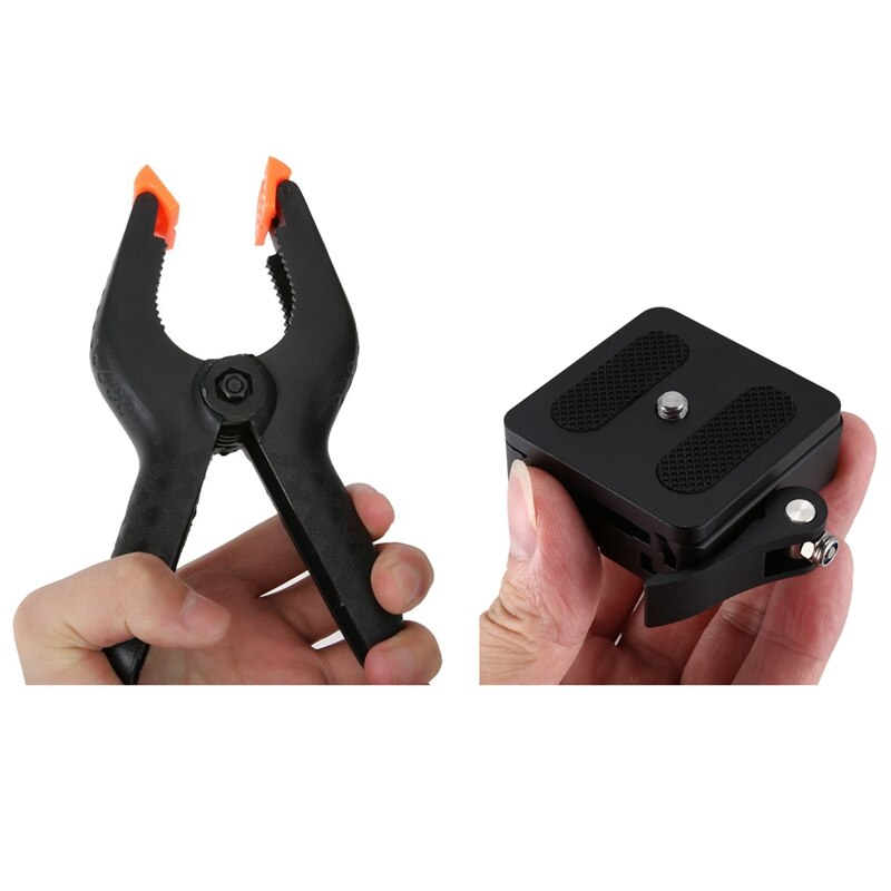 6 Polegada mola grampos clipe dicas conjunto para iluminação fotografia placa de fundo 4 pçs com alumínio 1/4 Polegada & 3/8 Polegada releas rápidas