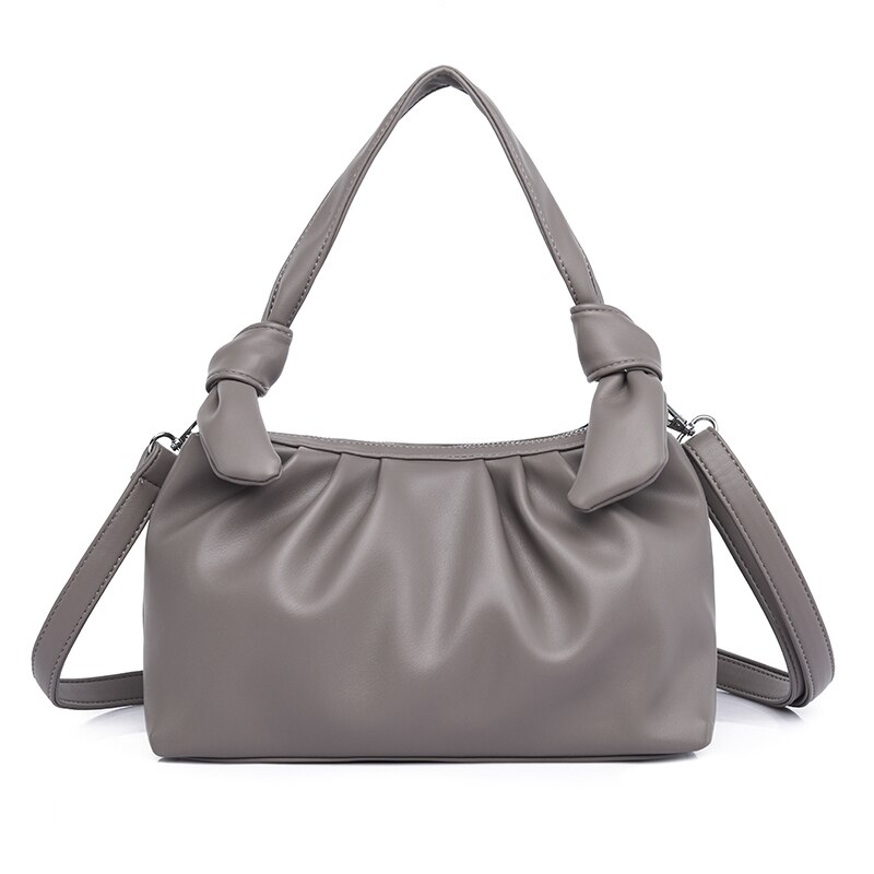 Das mulheres plissado nuvem saco do plutônio laranja vermelho branco pequenas bolsas e bolsas 2021 quente moda feminina ombro sacos axilas: Cinza