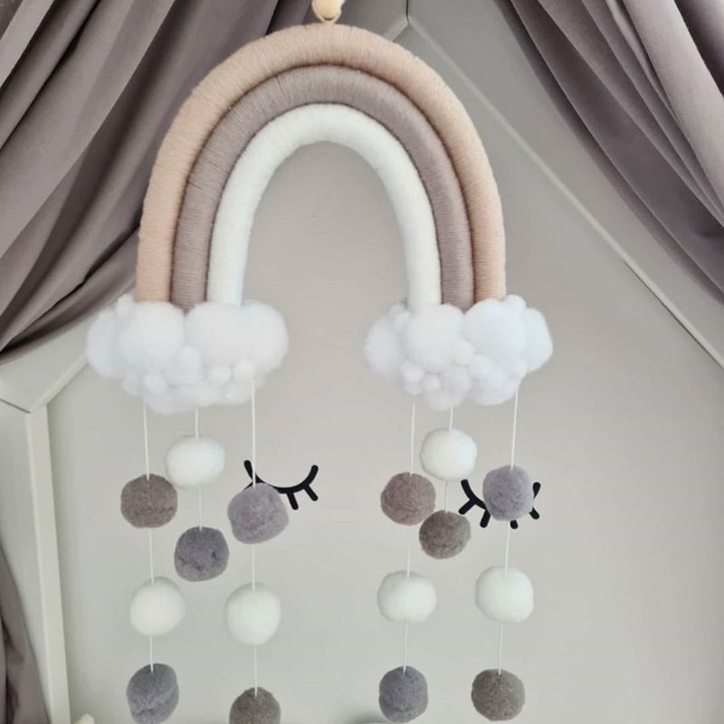 nordisch Regenbogen Wandteppich Handgemachte Weben Handarbeit schöNe Ornament freundlicher Zimmer Zauberstab Hängen Dekor