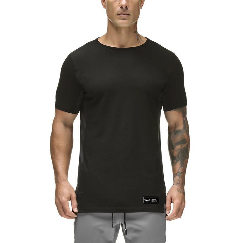 Sport herre t-skjorte fitness løpe-t-skjorter sportsklær gym treningsskjorter crossfit bodybuilding trening kortermet t-skjorte