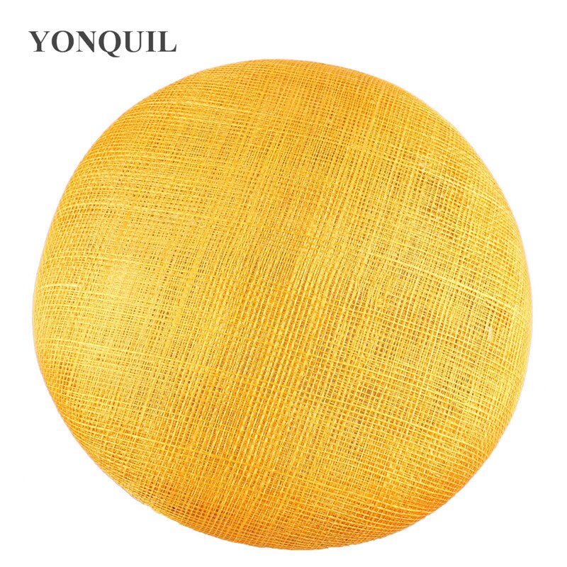 Sinamay-sombreros de 4 capas para mujer, Bases de tocado redondas de 15 CM, de , accesorios para el cabello para de boda: YELLOW