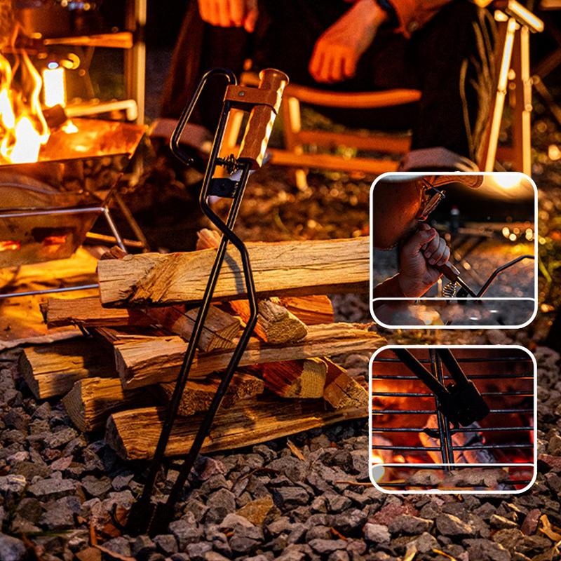 Campingvuurtang 3-in-1 vuurtang Fire Stick Fire Hook Fire Log Grabber Draagbare vuurplaatstang voor kamperen BBQ Vreugdevuurgereedschap