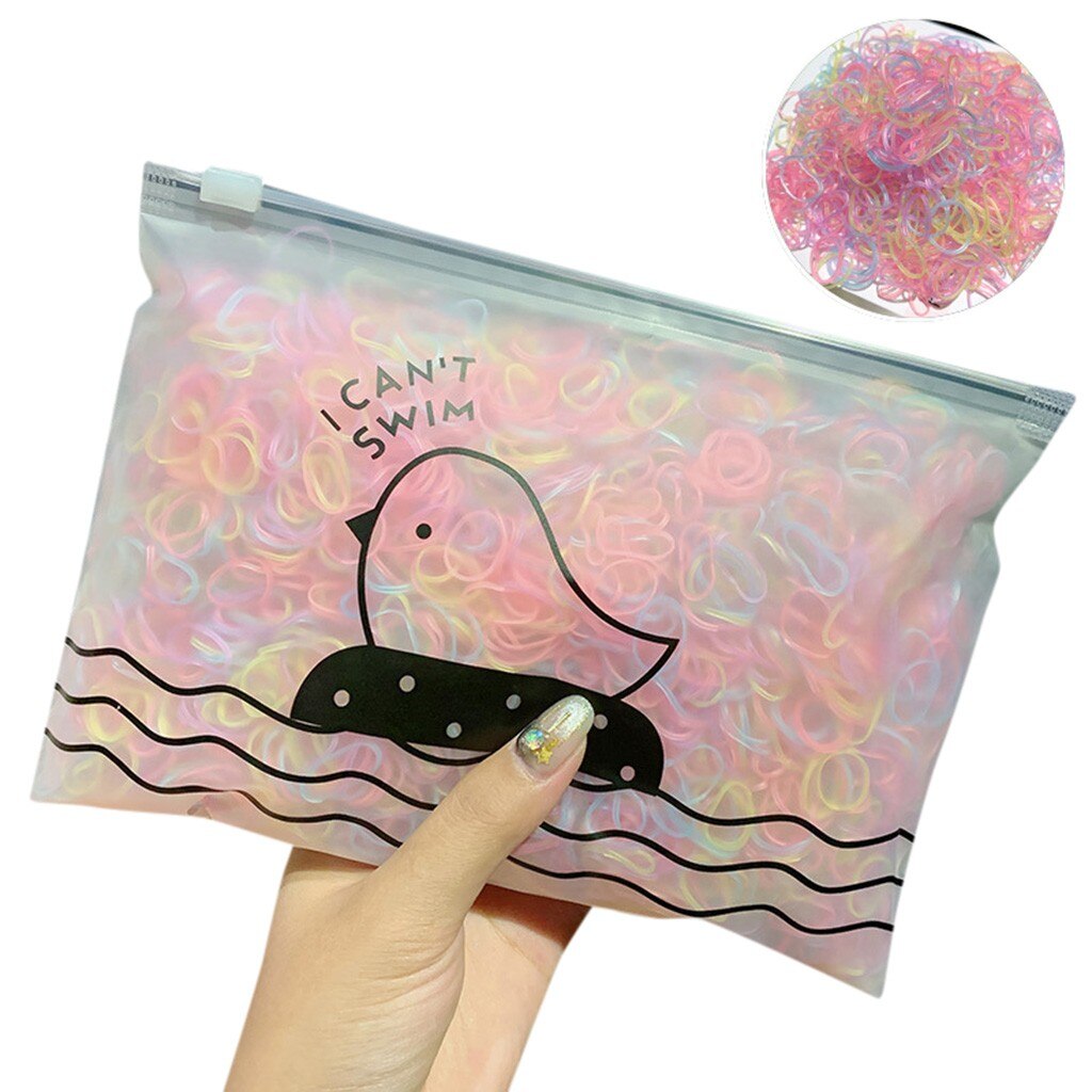 1000 / Pack fille coloré jetable élastique élastique cheveux bande Silicone Bracelets activités petits fête #40: G