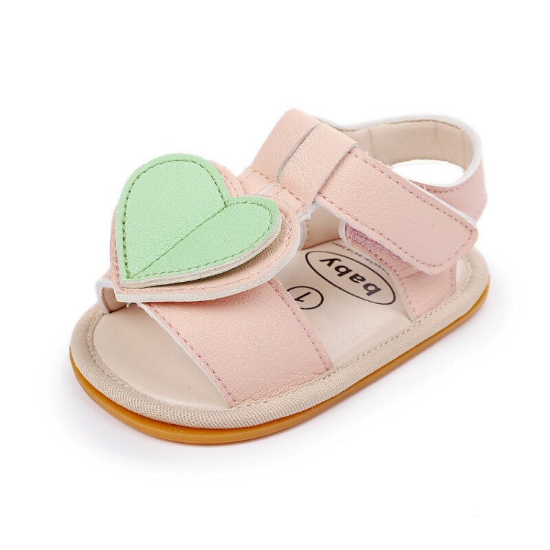 Zomer Pu Baby Antislip Sandalen Kind Meisjes Mode Liefde Decoratie Sandalen Baby Schoenen 0-18M baby Schoenen