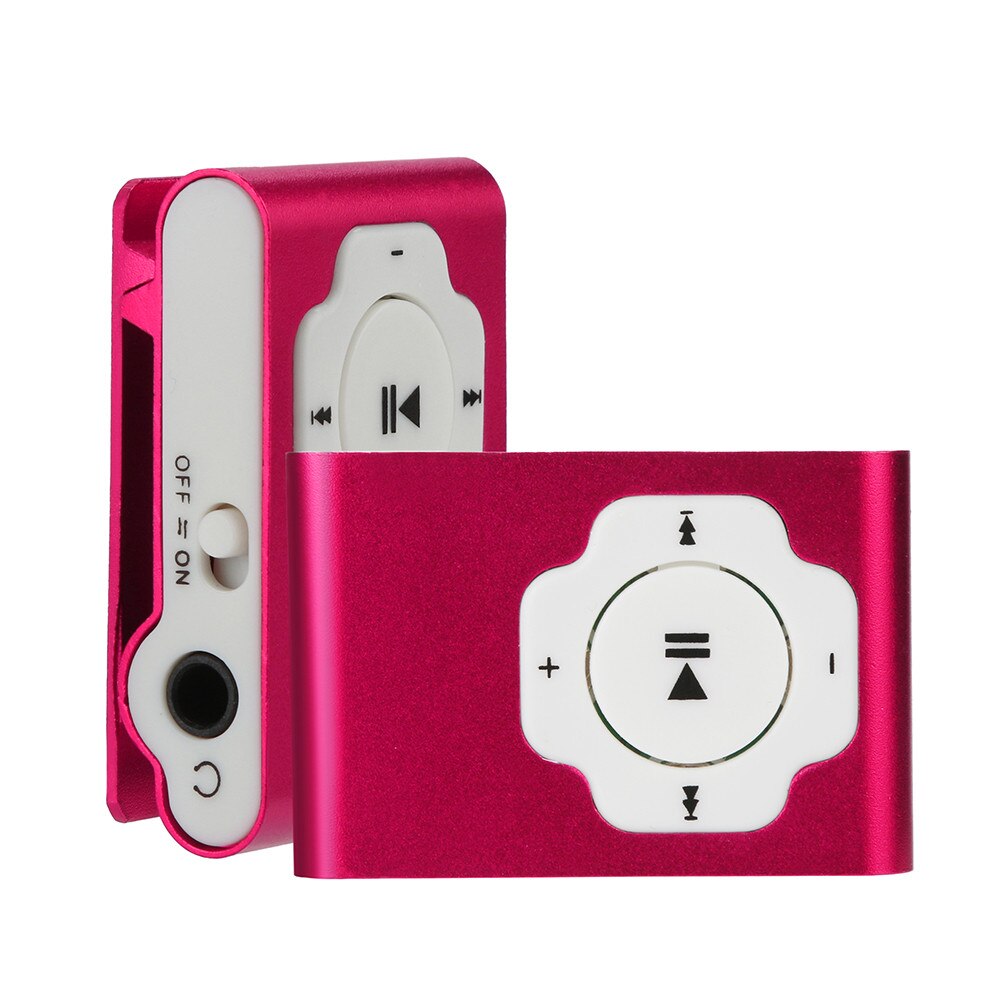 Mini Draagbare Usb MP3 Player Ondersteuning Micro Sd Tf Card 32Gb Sport Muziek Media Usb Ondersteuning Micro Sd Tf kaart Walkman Lettore: Hot Pink