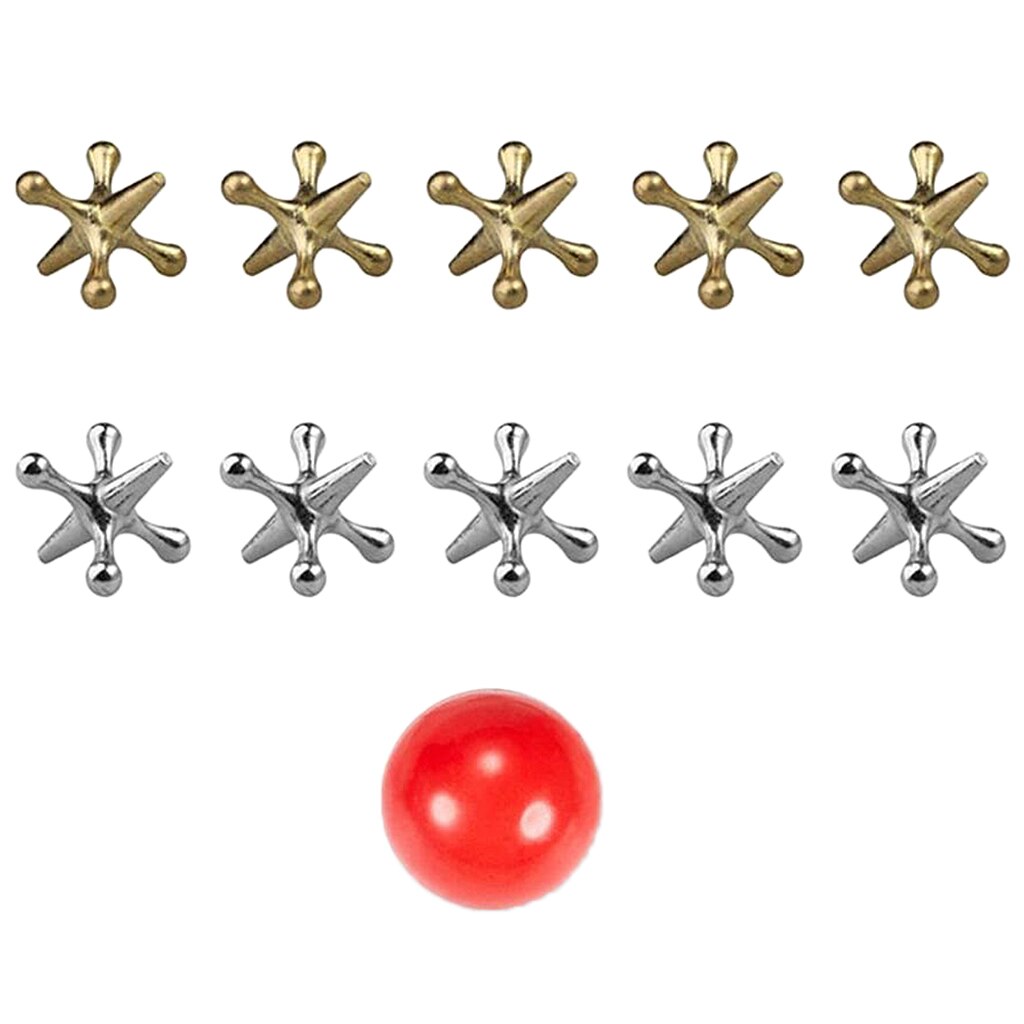 10x Metalen Spelen Aansluitingen Game Bikkels Vijf Stenen Set Klassieke Prijzen Speelgoed