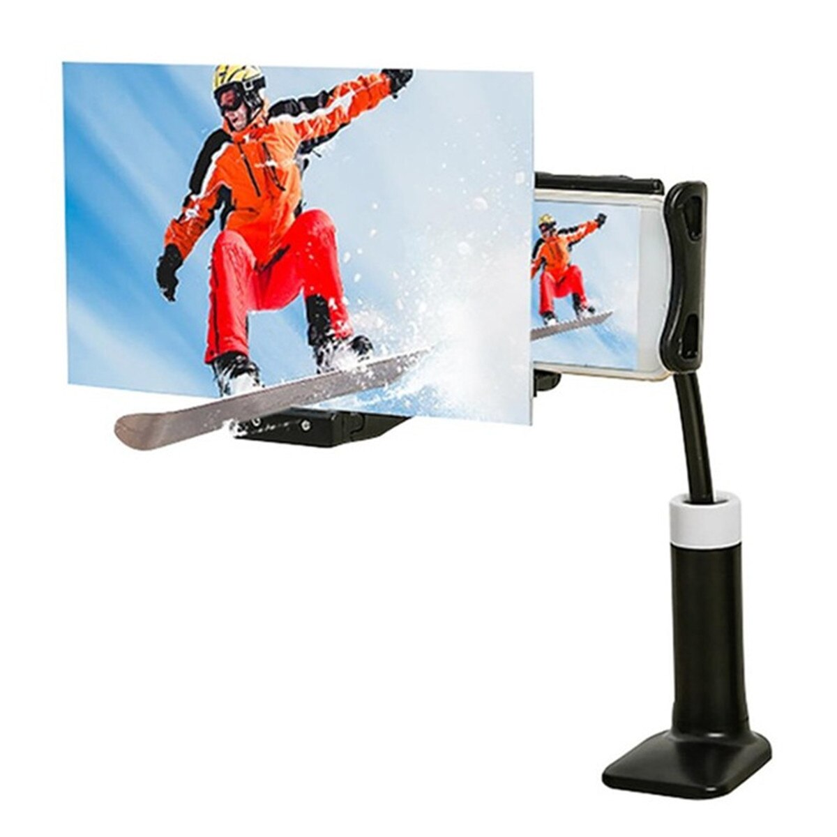360 Graden Telefoon Screen Magnifier Beugel Vergroten Stand Ogen Bescherming Vouwen Magnifie Screen Display Versterker Expander: Short bracket black / 8 inch