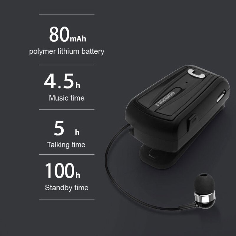 Fineblue F-V6 Wireless Bluetooth Earphones Portable Business Headphones Wear Clip Hands-free with Mic pk F920 F930 F960 F980