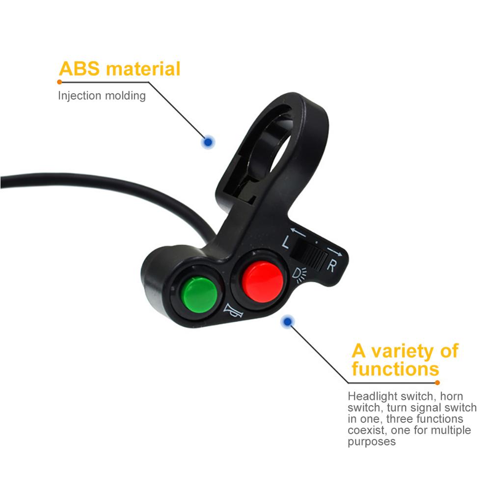 Durable Motorcycle Handlebar Switch Electric Bike Scooter Horn Turn Signals On/Off Button Light Switch