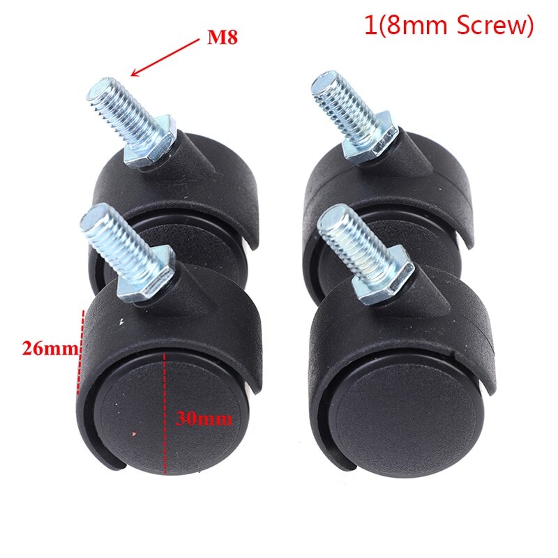 4Stck 30mm Universal- Stuhl Rad Bürostuhl Rollen Stuhl Räder Möbel Rollen schwenken Rollen Bremse Rad Ersatz Teile: A1