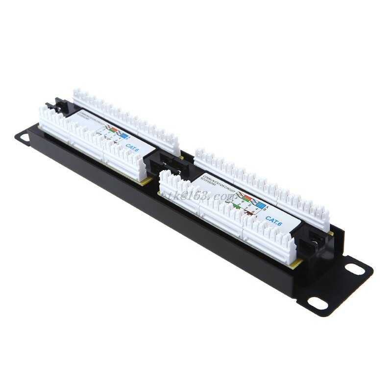 Cat6/Cat5e 12 Poort RJ45 Patch Panel Utp Lan Netwerk Adapter Kabel Connector