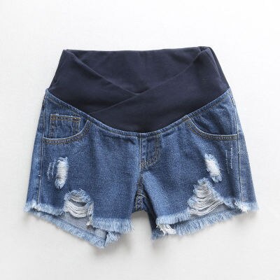Gravid kvinde shorts sommer udendørstøj lavtaljede cowboyshorts gravid kvinde sommertøj sæson løs gravid kvinde: Marine blå / M