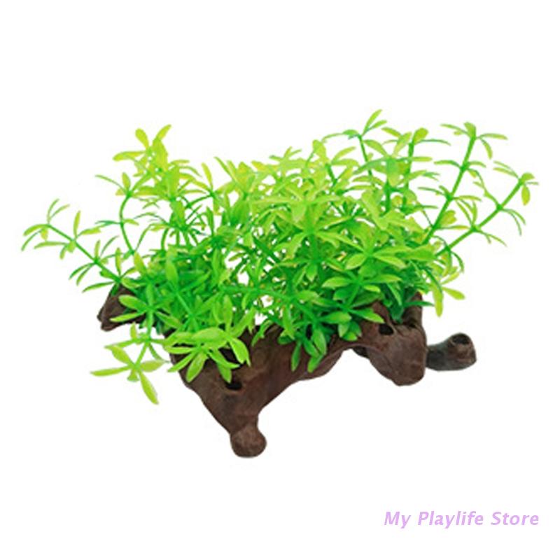 Aquarium Künstliche Decor Simulation Treibholz Zweige mit Kunststoff Pflanze Aquarium Dekorationen Aquatische Unterwasser Blätter Verstecken