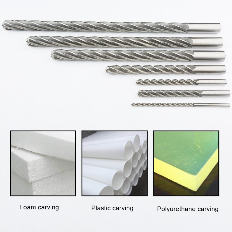 1 stuk kegelvormige kogelkop schuim graveerfrees eps piepschuim platte kop schroefboor hardmetalen frees cnc gereedschap