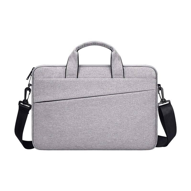 Laptop Bag 13.3/14.1/15.6 inch Notebook Shoulder Bag Laptop Messenger Macbook Air Pro Sleeve Computer Handbag Travel Briefcase: Grey with strap / 13.3 inch