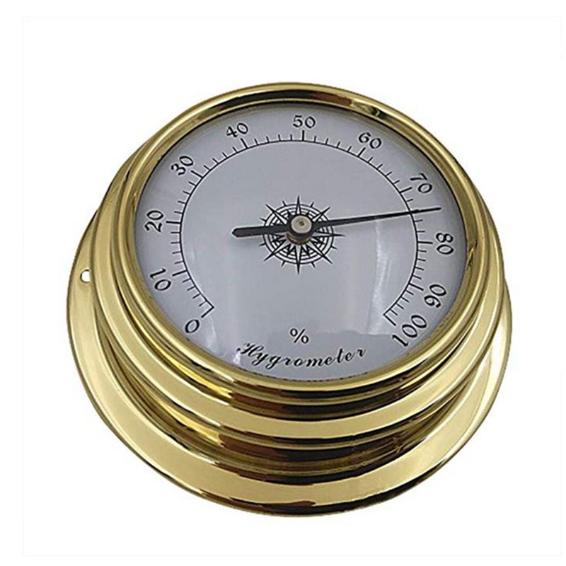 4 tommer 4 stk/sæt termometer hygrometer barometer ure ur kobberskal zirkonium marine til vejrstation