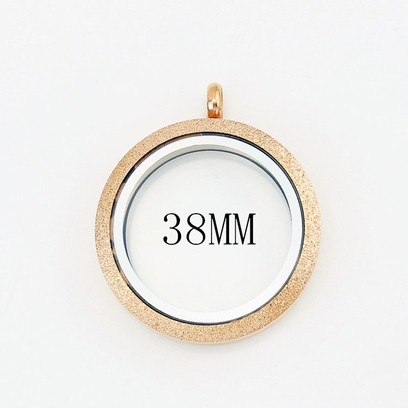 Medallón flotante de acero inoxidable con tornillo brillante de arcoíris para mujer, Medallones DE RECUERDO DE dijes flotantes, joyería: 38mm rosegold