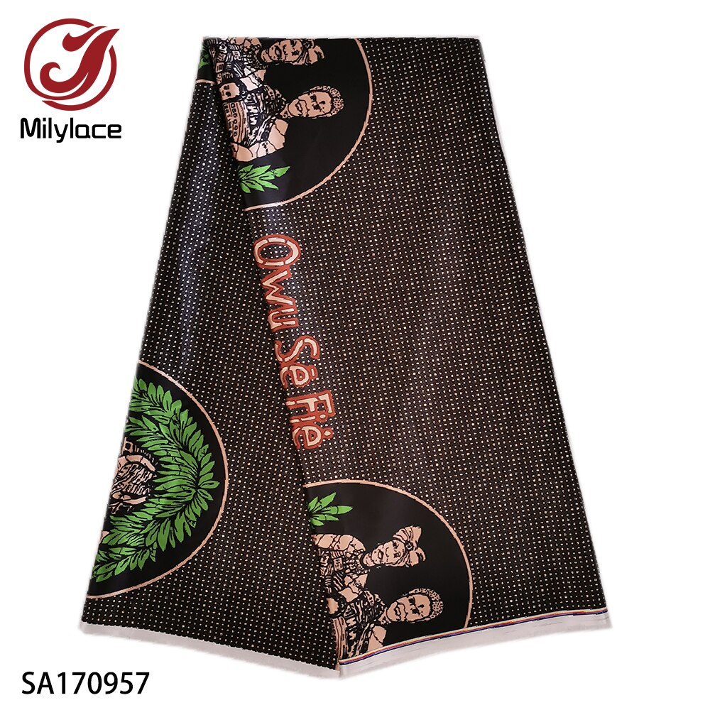 africain impression satin tissu 5 yards Ankara impression numérique satin tissu brillant tissu lisse pour vêtements SA170953-60