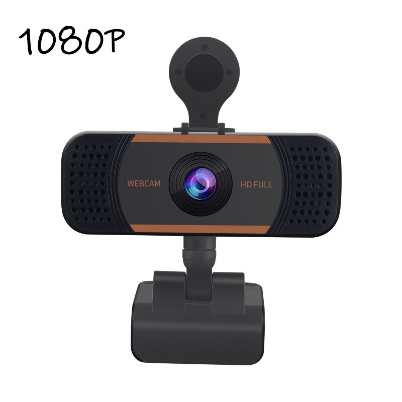 4K 1080P Auto Focus Webcam Computer With Microphone Noise-reducing Camera USB Free Drive For PC Laptop Live Conference: 1080P Orange