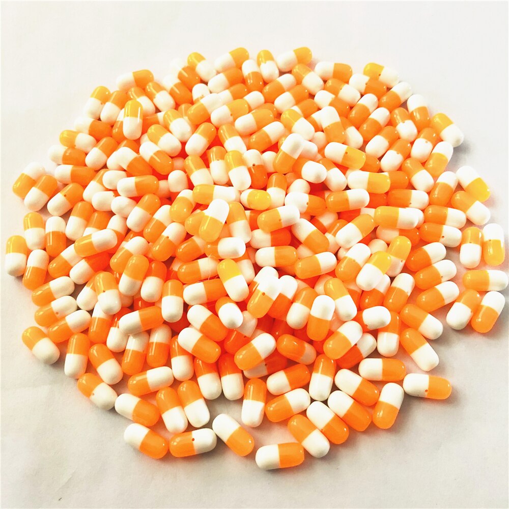 Hot DIY Pill żywiczne koraliki do kolczyków tworzenia biżuterii Multicolor 50 sztuk/partia 5*11.5mm z pół otworu: Orange